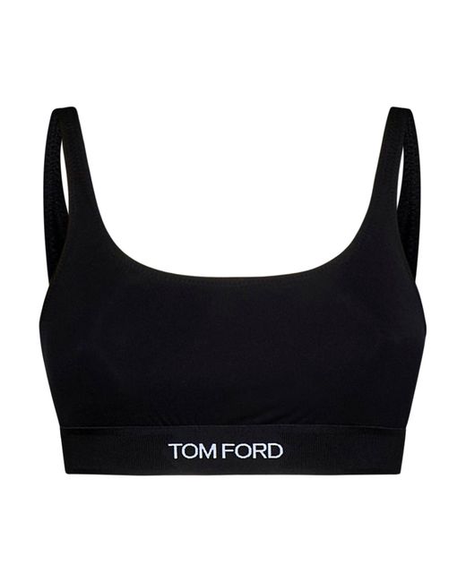 Tom Ford Black Top Round-Neck Sleeveless Tops