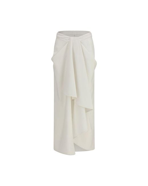 Givenchy White Wool Oves Aries Long Skirt