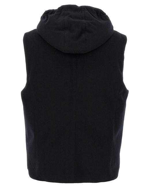 Brunello Cucinelli Blue Wool Sleeveless Jacket Clothing for men