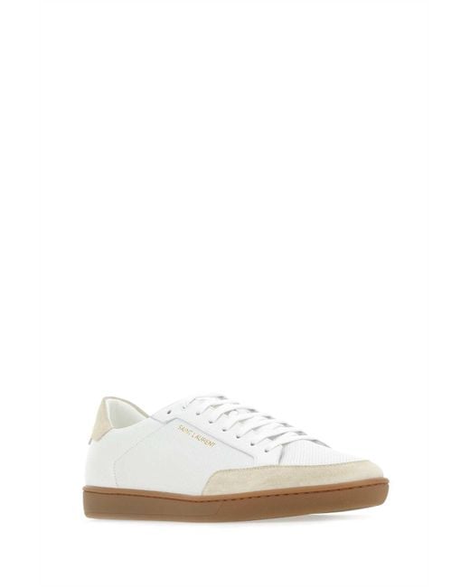 Saint Laurent White Leather Sneakers for men