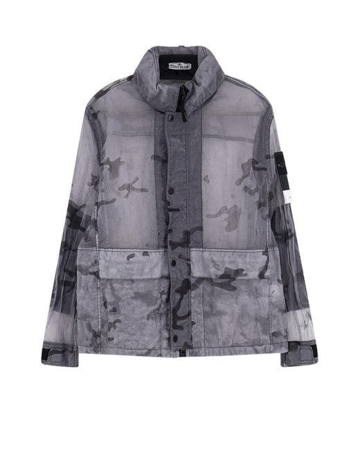 Stone Island Gray Jackets Poliammide for men