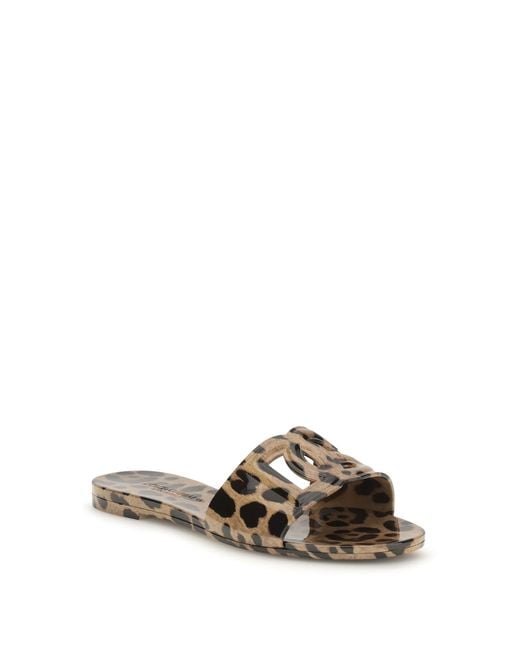 Dolce & Gabbana Metallic Rubber Sandals Leopard Print