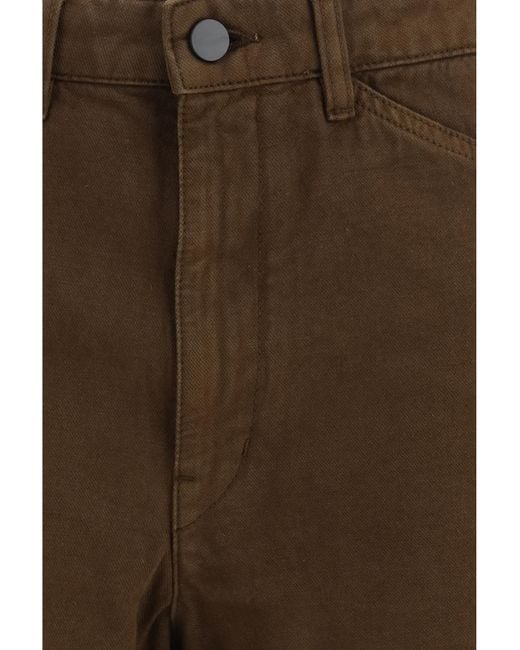 Lemaire Brown Five-Pocket Twill Pants Cotton