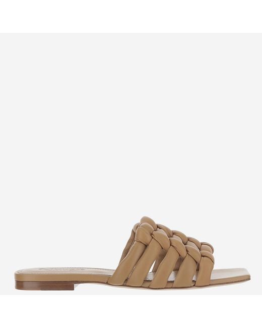 Tod's Brown Woven Leather Sandals Ovine