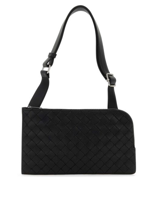 Bottega Veneta Black Leather Belt Bag for men