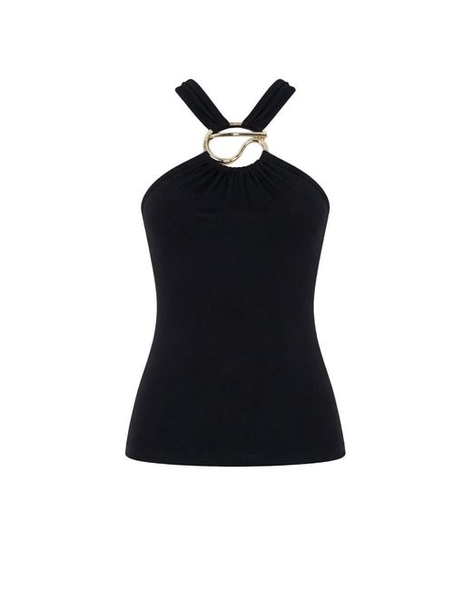 Coperni Blue Top Halterneck Cotton Tops