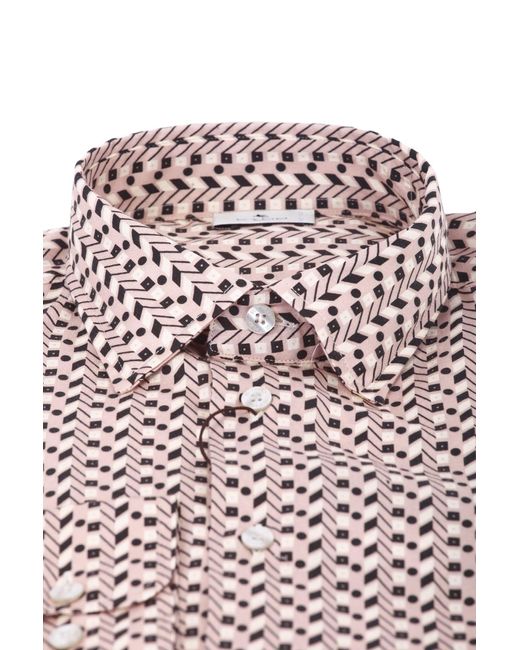 Etro Multicolor Cotton Shirt Enriched By An All Over Print for men