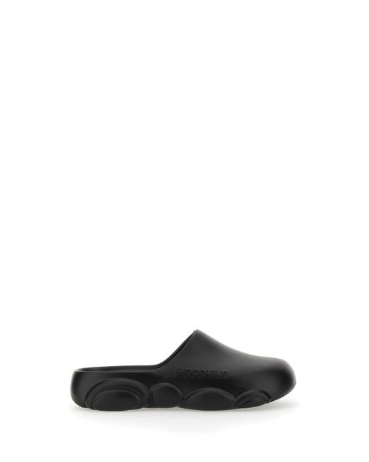 Moschino Black Rubber Teddy Sole Mules Ethylene Vinyl Acetate Sandal