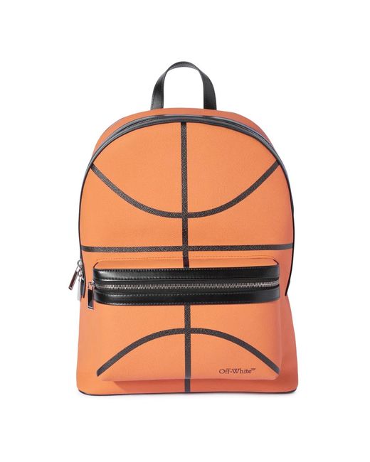 Off-White c/o Virgil Abloh Black Basket Round Logo Backpack Bags Backpacks for men