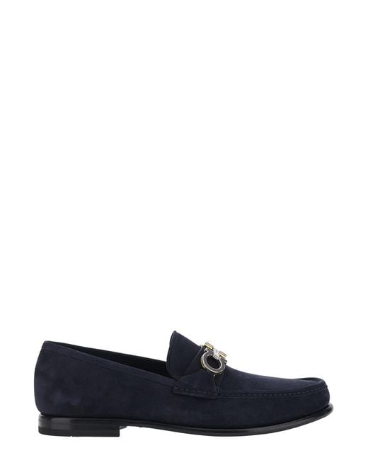 Ferragamo Blue Loafers Avril Calf Leather for men