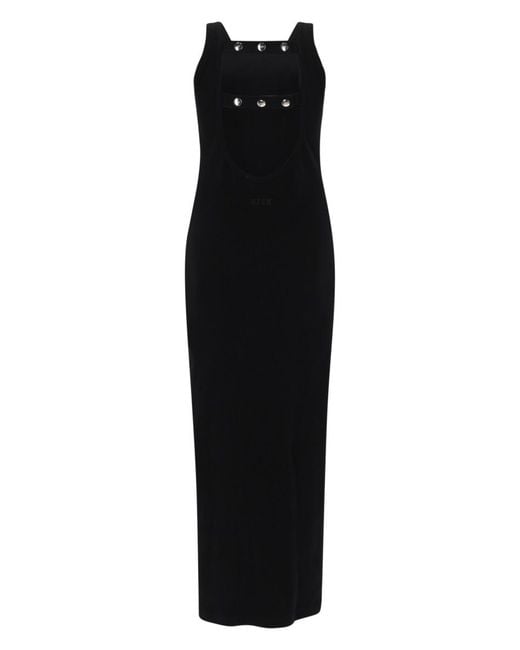 MSGM Black Long Viscose Dress
