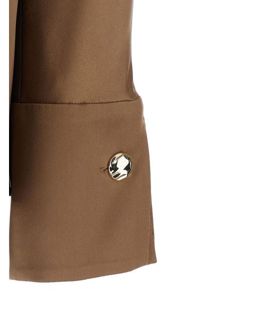 Max Mara Brown Silk Blend Shirt Blouses