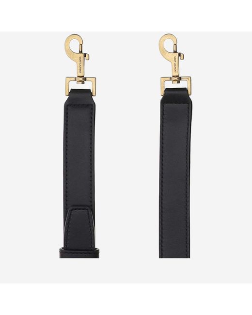 Saint Laurent Black Glossy Leather Shoulder Bag
