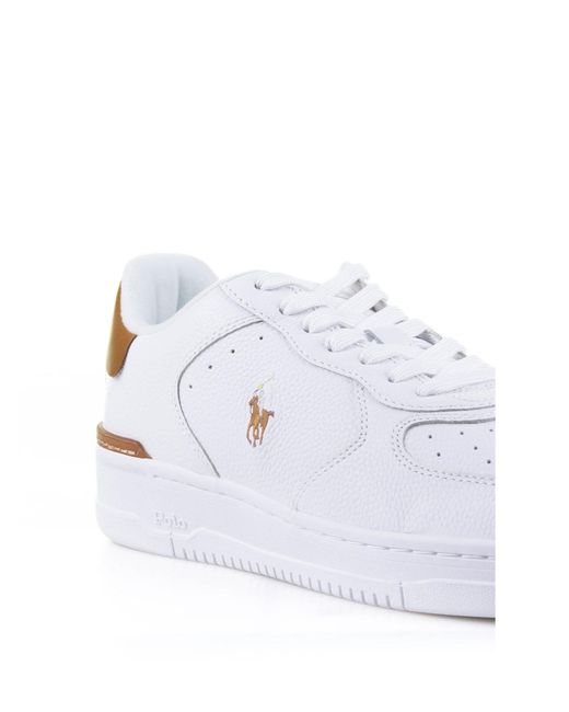 Ralph Lauren White Leather Sneaker With Logo for men
