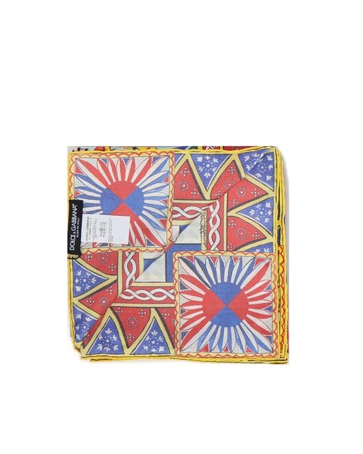 Dolce & Gabbana Multicolor Scarf With Cart Print