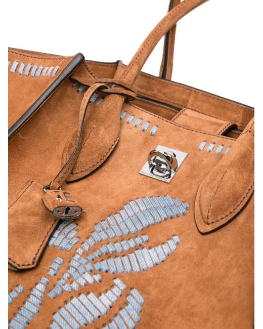 Ermanno Scervino Brown Bag With Embroidery