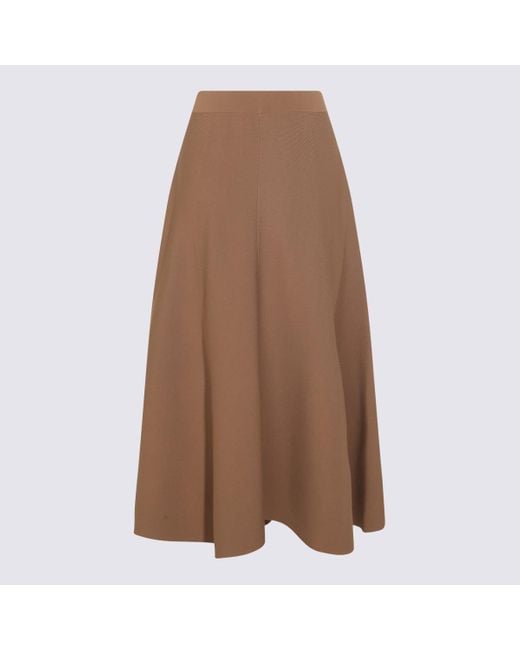 Max Mara Brown Lazio Midi Skirt
