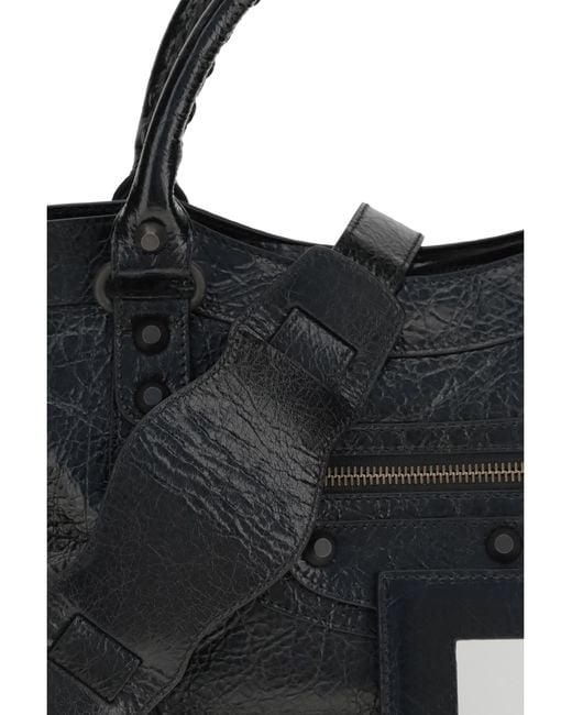 Balenciaga Black City First Shoulder Bag Lamb Ovis Aries Aries; Cotton