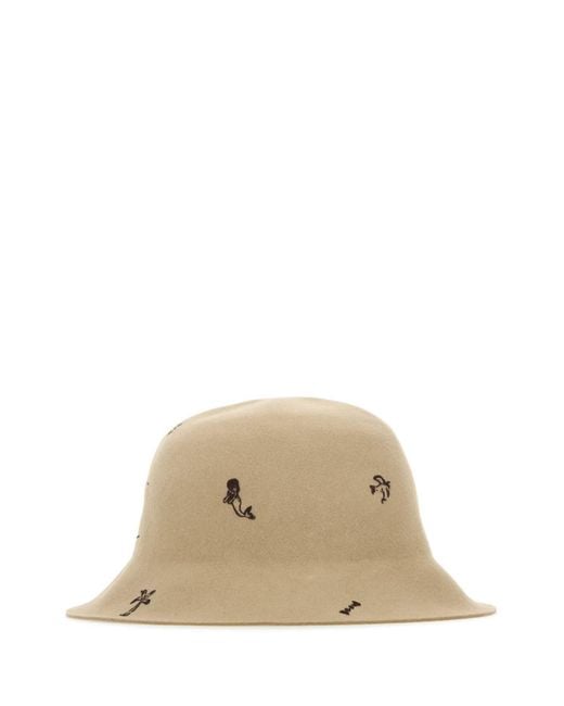 SUPERDUPER Natural Sand Felt Freya Bucket Hat for men