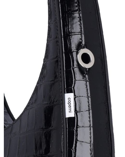 Coperni Black "croco Swipe" Crossbody Bag