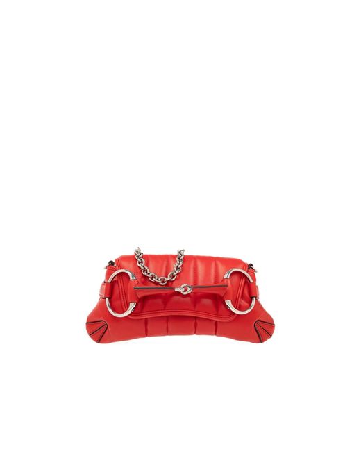 Gucci Red Horsebit Chain Small Bag