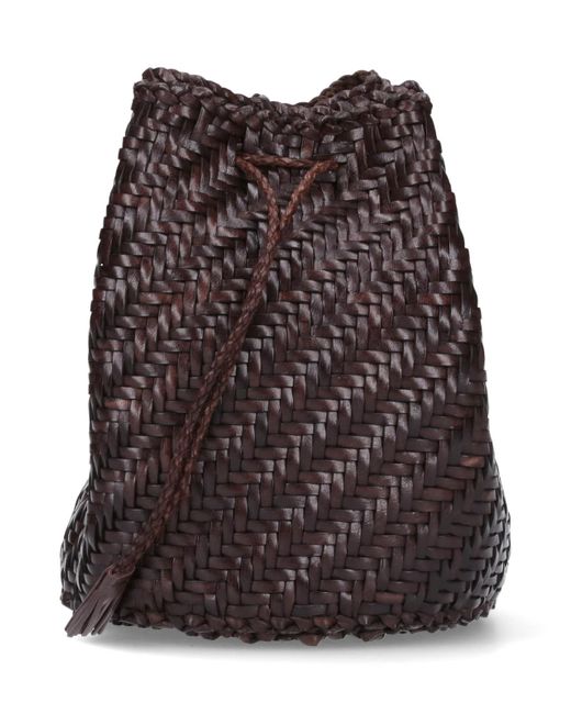 Dragon Diffusion Brown Pompom Bucket Bag