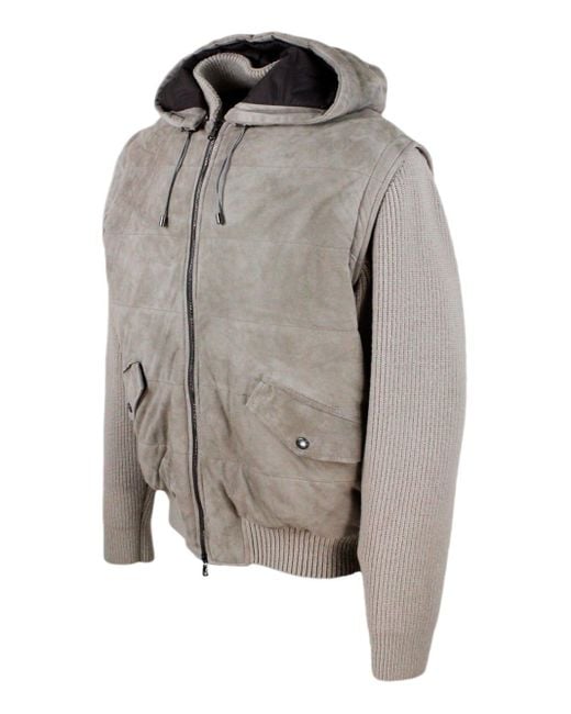 Barba Napoli Bomber style Jacket In Fine And Soft Suede With