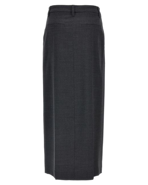 Brunello Cucinelli Black Skirt With Front Pleats