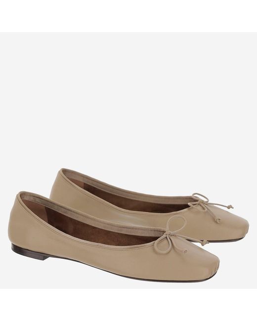 Khaite Brown Leather Ballet Flats Lambskin