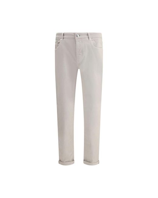 Brunello Cucinelli Gray Jeans With Turn for men