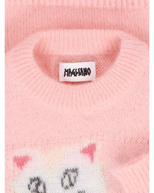 Magliano Pink Cat Intarsia Sweater for men