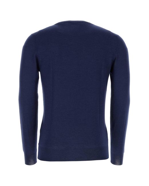 Fedeli Blue Cashmere Blend Sweater for men