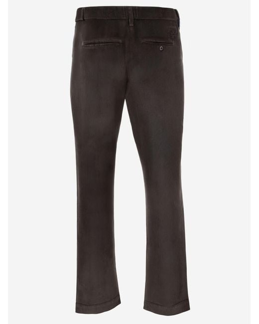 Jacob Cohen Gray Stretch Cotton Velvet Pants Trousers for men