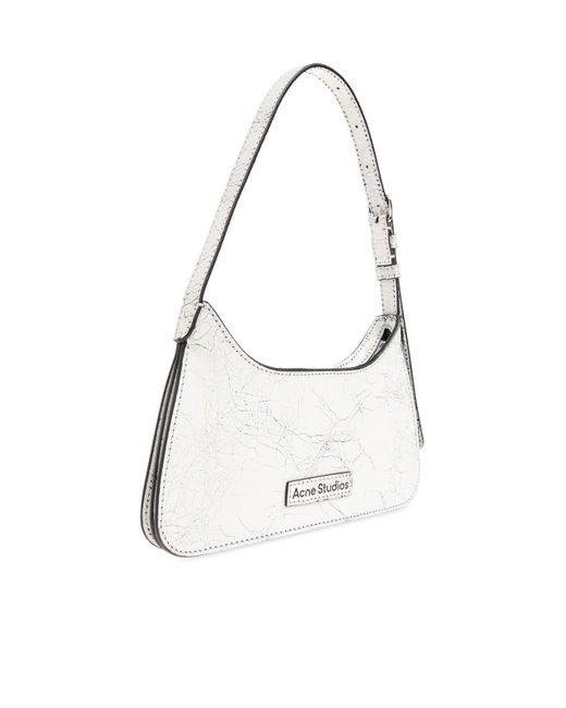 Acne White 'platt Micro' Shoulder Bag,