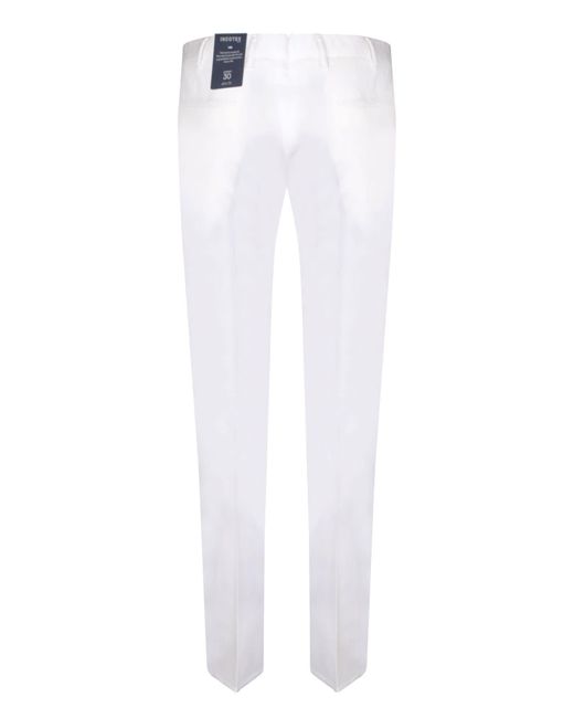 Incotex White Slim Fit Trousers for men