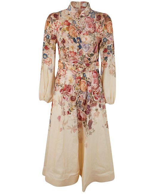 Zimmermann Luminosity Buttoned Midi Dress Clothing in