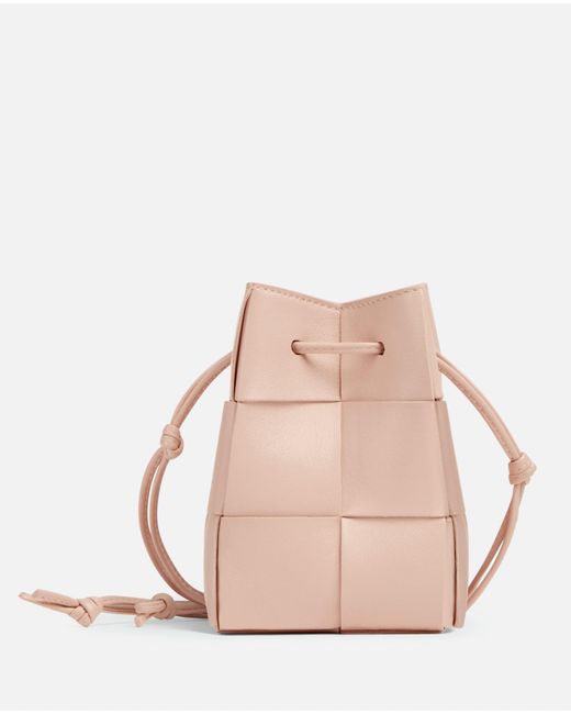 Bottega Veneta Pink Mini Leather Bucket Bag