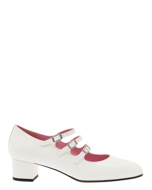 CAREL PARIS Pink Kina Mary Janes With Straps And Block Heel