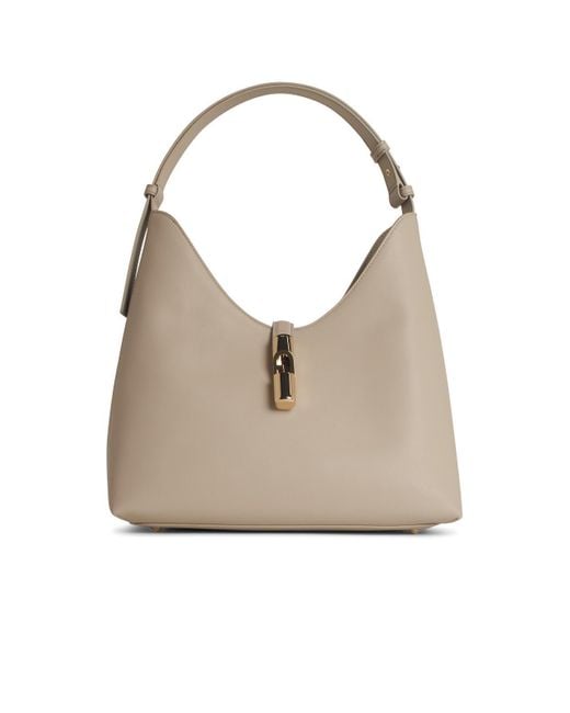 Furla Natural 'Hobo Drop' Leather Bag