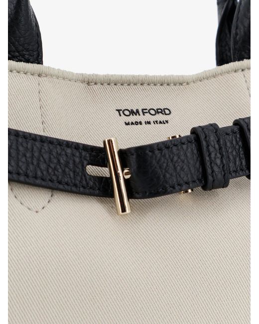 Tom Ford Natural Handbag Audrey Canvas Canvas/Leather Handbags
