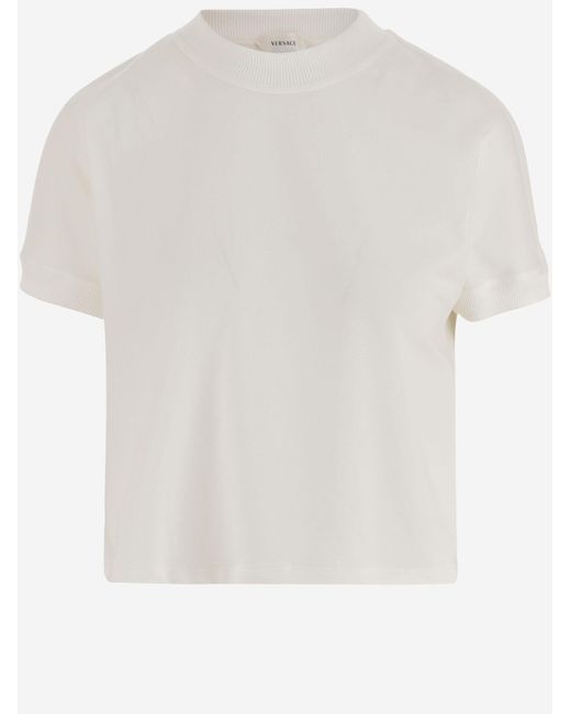 Versace White T-Shirt Stretch Cotton T-Shirts & Jerseys