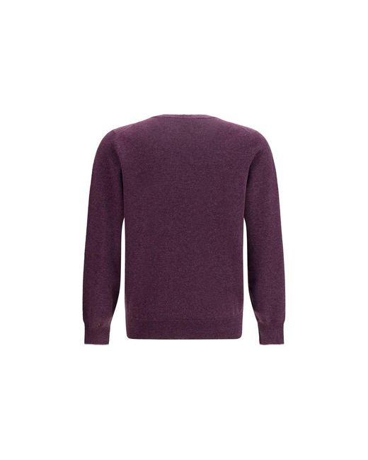 Brunello Cucinelli Purple Cashmere Sweater for men