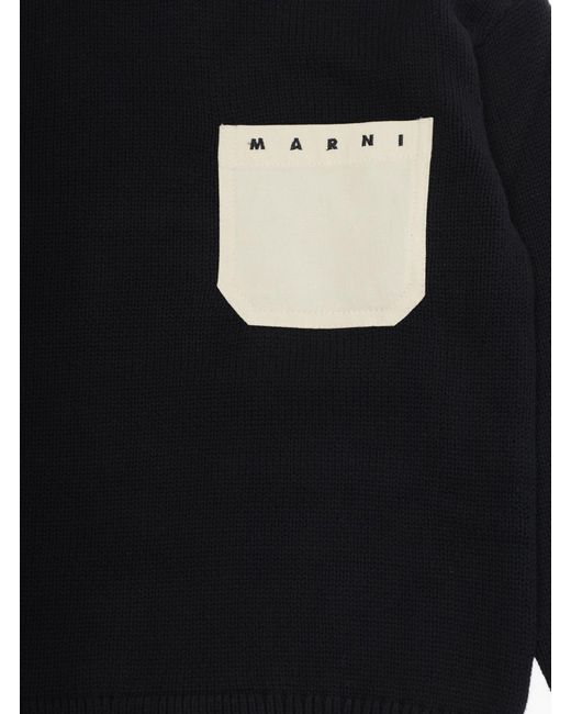 Marni Blue Crew Neck Sweater Cotton Tops for men