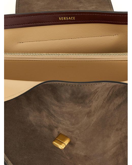 Versace Brown Calfskin Shoulder Bag