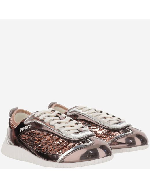 Pinko Brown Sneakres Reby 10 With Sequins