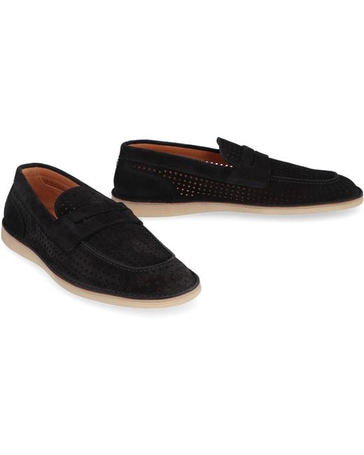 Dolce & Gabbana Black Calfskin Round-Toe Loafers for men