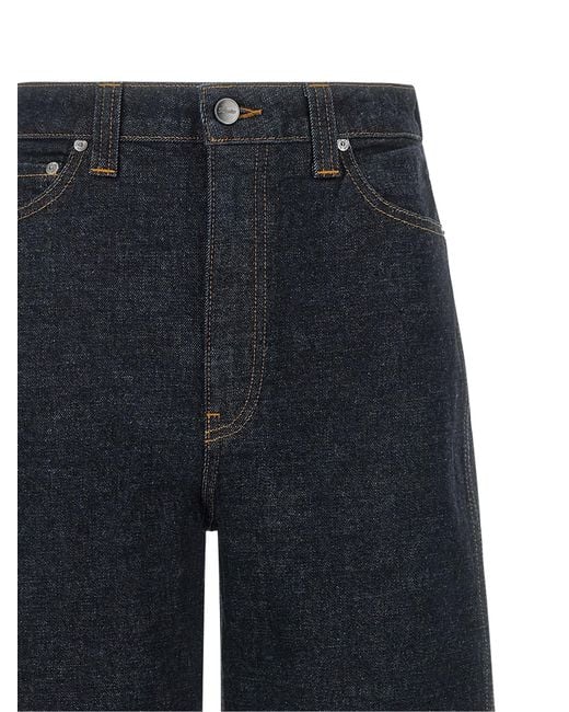 Khaite Blue Cotton Flared Jeans Clothing