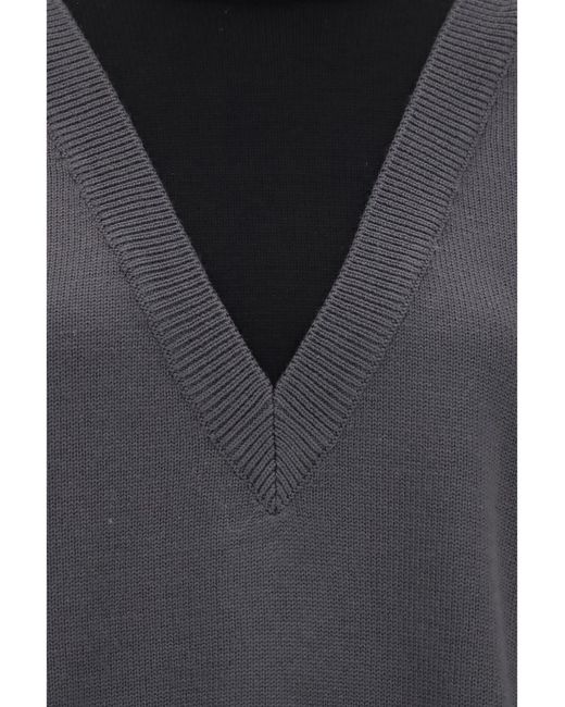 MM6 by Maison Margiela Gray Two-Tone High-Neck Sweater Merino Wool Ovis Aries