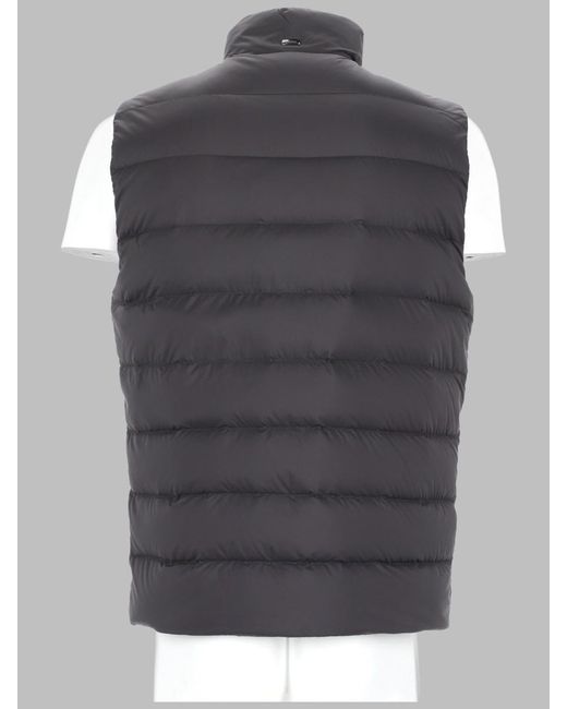 Herno Gray Padded Gilet Polyamide Jacket for men