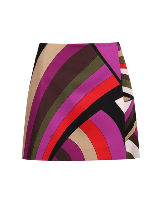 Emilio Pucci Pink Printed Silk Skirt